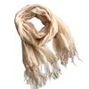 Direct Supply Of Solid Color Cotton And Linen Scarves, Spring And Summer Light And Breathable Sunscreen Scarves, Fashionable Fringed Silk Scarves