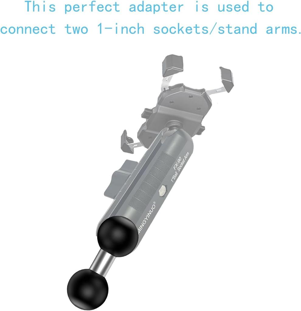 Kulefeste Baseadapter til Kuleforlengelse Passer RAM Mount B Standard Dobbel Kulekobling 1" 1" Arm. Størrelse. Væpne. Sykkel/Motorsykkel/Kamera/GPS(Svart 1)