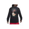 Nike Sb Gedrucktes Muster Rundhals Lässiges Langarm-T-Shirt Herren Tops Schwarz FQ3714-010