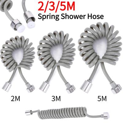 2/3/5 Meters Spring Shower Hose Flexible Connect Pipe Plastic Soft Hose Tube Anti-wrap for Bathroom Water Toilet Bidet Sprayer