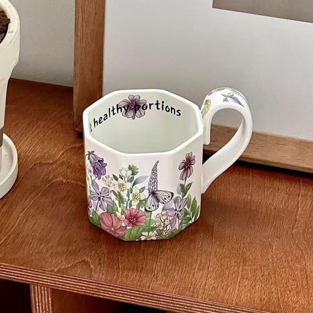 Retro ręcznie malowany letni kolorowy kubek ceramiczny kubek do kawy niszowy oryginalny prezent pamiątka z wydarzenia