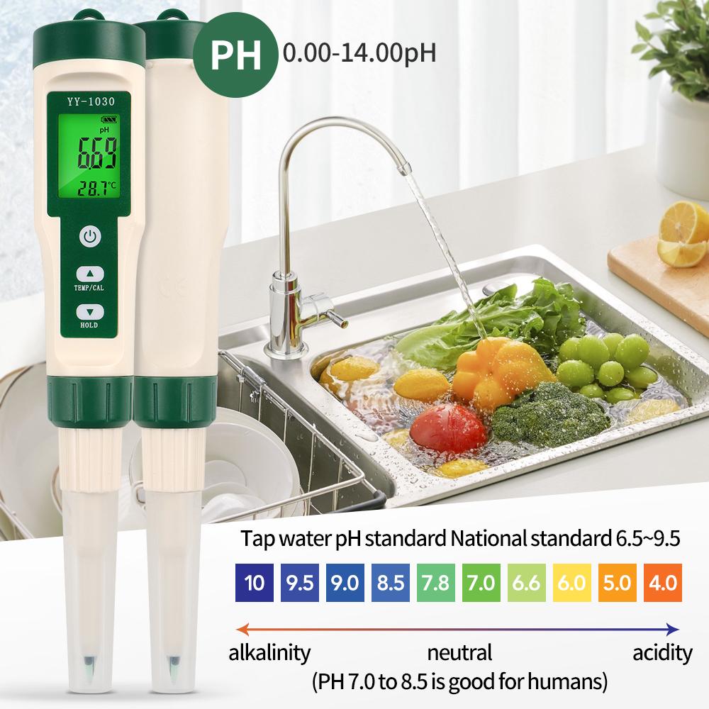 Food PH Tester Dough Alkalimeter PH Meter 0.00-14.00 For Soil Cosmetic Food Cheese Meat Fruit PH CF Dual Display