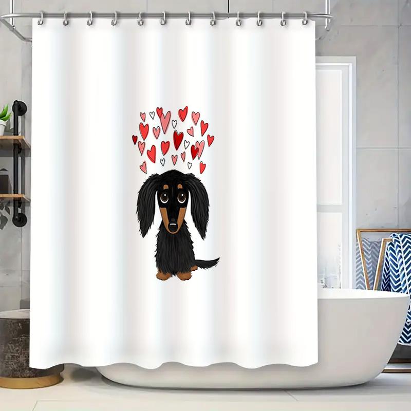 

German Shepherd Dog Shower Curtain Waterproof Bathroom Decor Farmhouse Pet Lover Gift Modern Home Decor Artistic Pattern Black A W60H190(CM)-1 Pcs