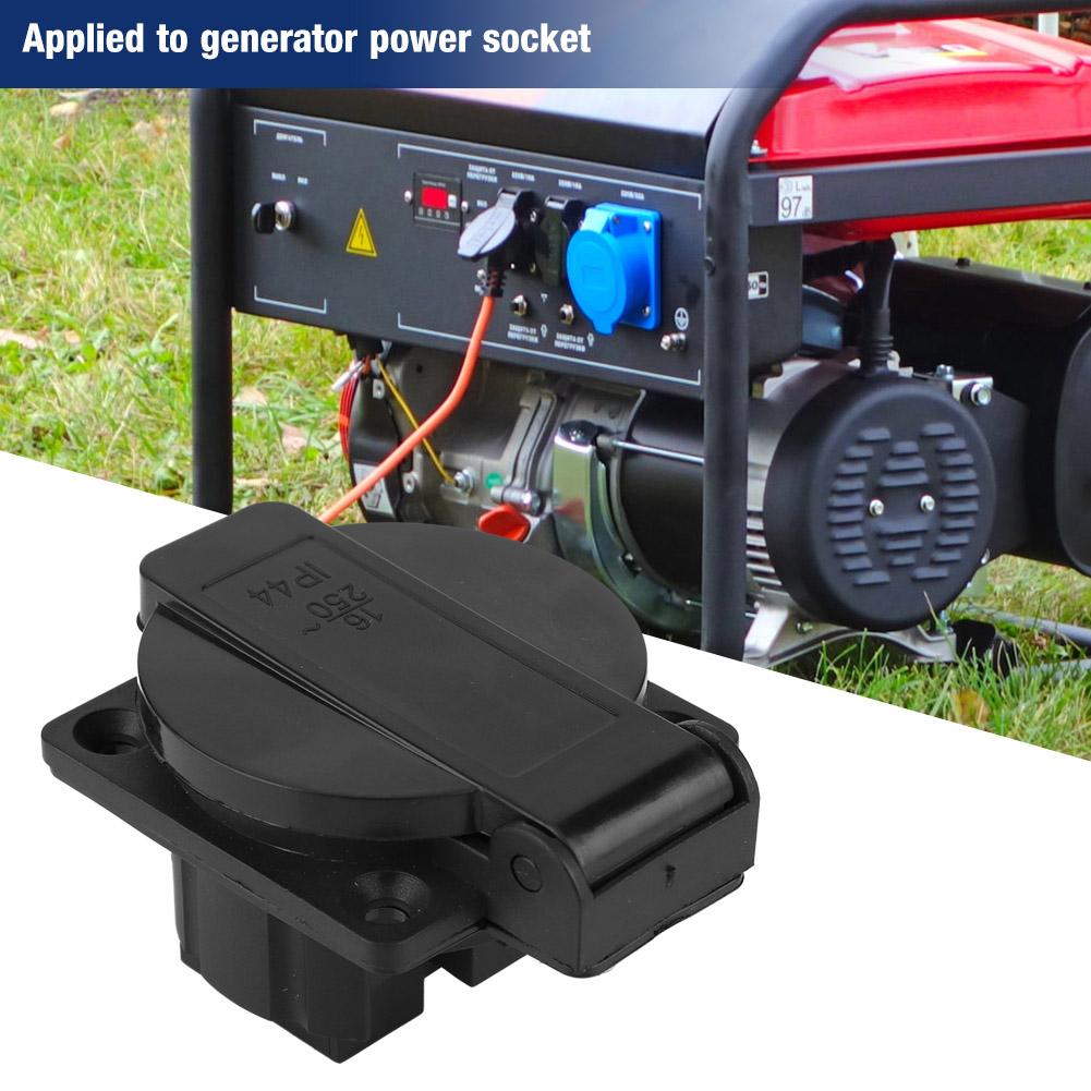 Industrial Waterproof Black German Style Socket for Generator 250V 16A