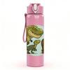 1PC Big Dinosaur Small Dino Art 750ml Color Plastic Sports Water Bottle Leakproof Flip Straw Lid Suitable for Sports Office Home Use