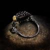 Sterling Silber Rubin Knospe Stempel schwarzgold Ringe für Damen Vintage Hochzeit Schwarzgold Ring Italien Schmuck Geschenk