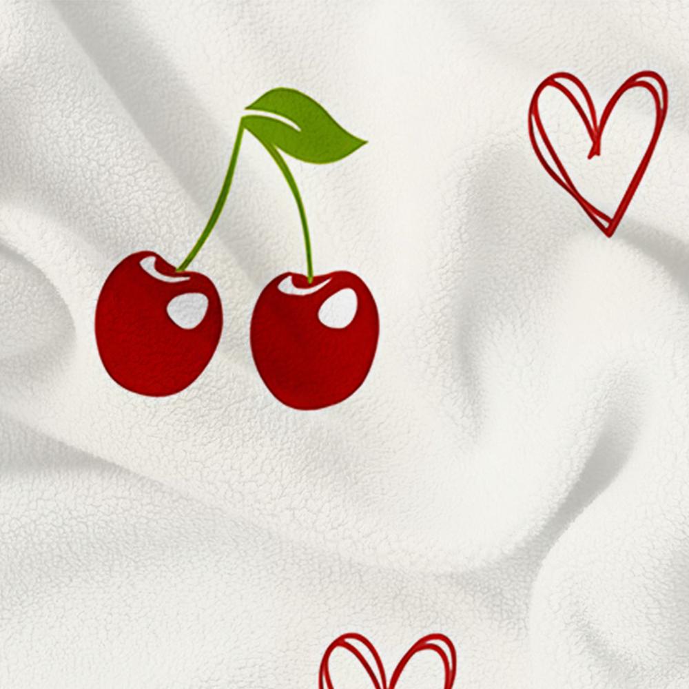 Minimal Burgundy Heart Cartoon Anime Print Flannel Blanket Soft Warm Throw for Kids Bedroom Sofa Christmas Office Car