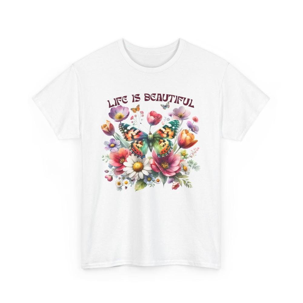 

Футболка «Цветущий сад» | Яркая весенняя ботаническая футболка | Футболка с бабочкой XL