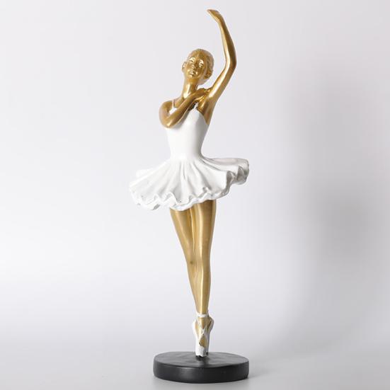 Counterweighted Base Figurine Ballet Dancer Figurine, Ballerina Statue with Stable Round Base, Resin Artistic Dance Sculpture Figurines, Elegant
