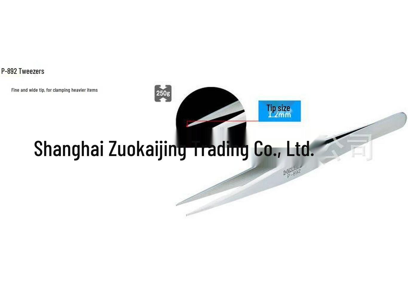 Zuo Kai Jing Authentic Japanese HOZAN P-892 Tweezers with Wider Tips 1