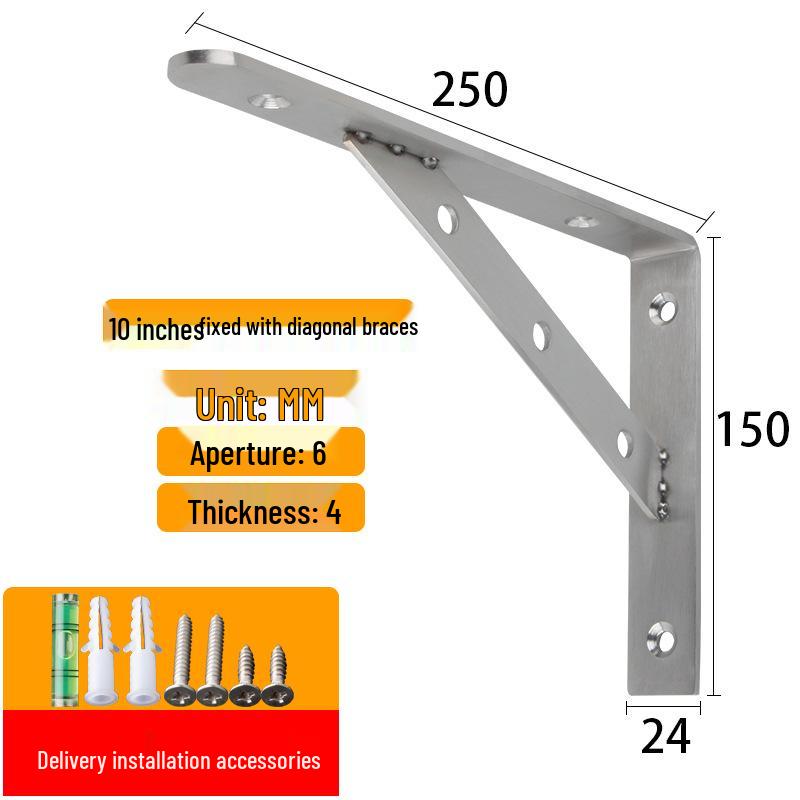 Stainless Steel Wall-Mounted Tripod Bracket for Load-Bearing Support and Partition Fixing