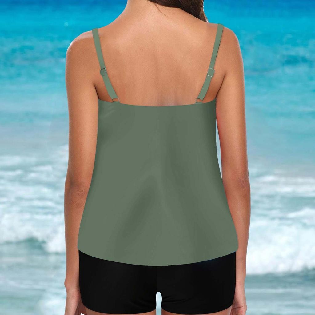 Women Swimsuit With Shorts  Flowy Two Piece Swimsuits  Bathing Swimwear Tank Top And Shorts