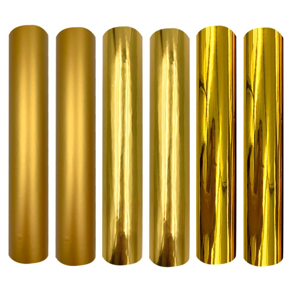 

Gold Series Permanent Adhesive Craft Vinyl 6pcs 12 x 10 Metal Outdoor Sticker Film for Home Party Mugs Window Decor for cut