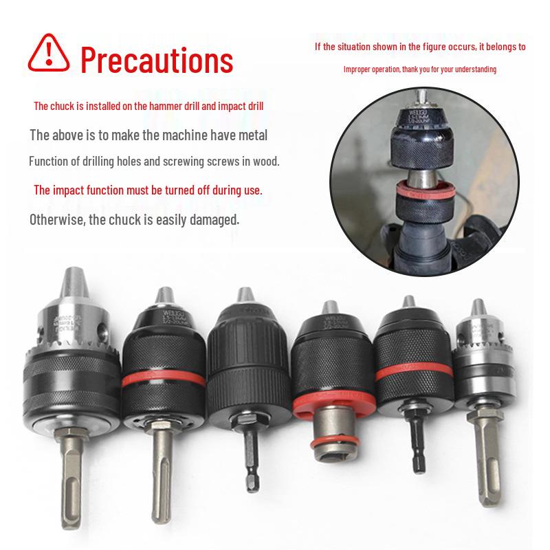 1/4-Inch Hex Shank Drill Chuck Adapter for Electric & Air Wrenches, 6.35mm Lithium Battery Converter