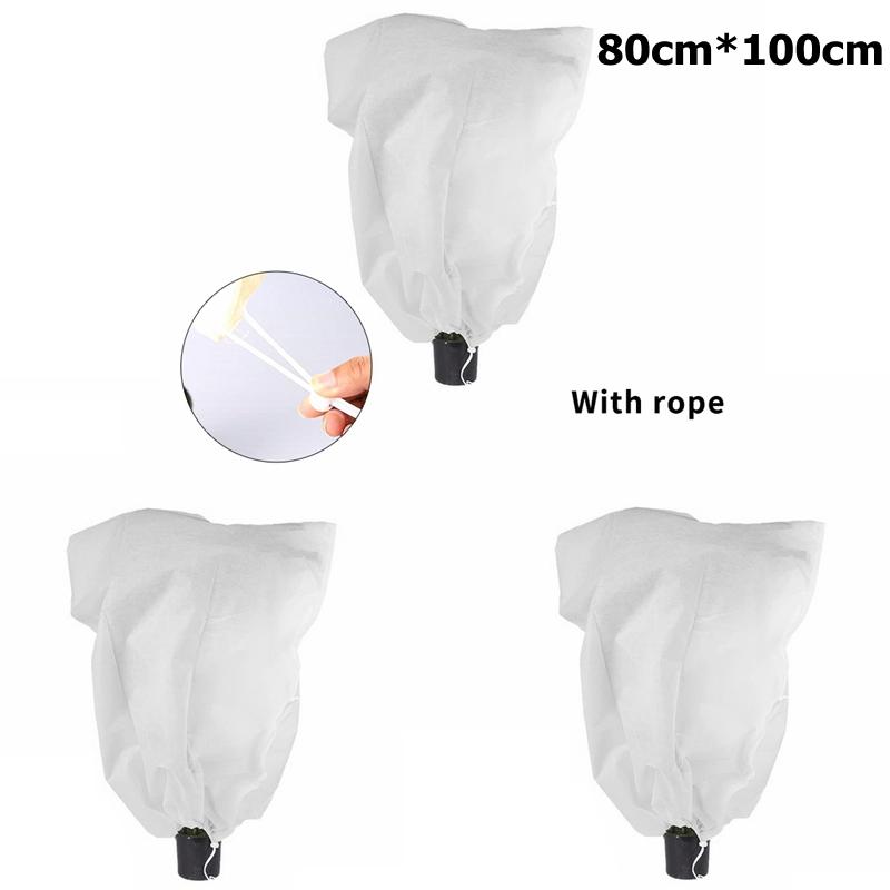 1/3 Stück Pflanzenschutzhüllen Frostschutz Vliesstoff Frosttuch Pflanzenjacke Kordelzug Baumschutzhülle für Außenpflanzen
