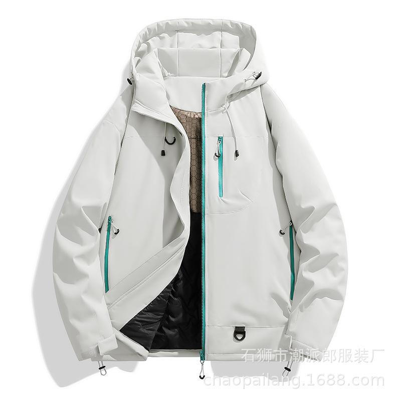 Graphene Cotton-padded Jacket Couple Hooded Cotton-padded Jacket Windproof Waterproof Mountaineering Jacket Outdoor Cotton-padded Jacket S