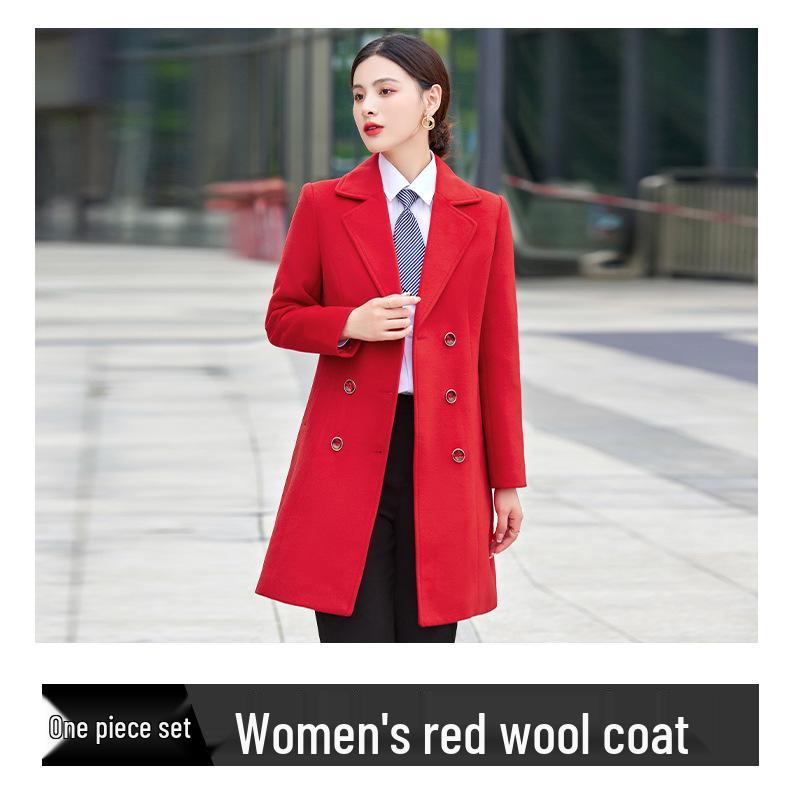 

Женское шерстяное пальто для ресепшена и стойки регистрации - Осенне-зимняя рабочая одежда Extra Large