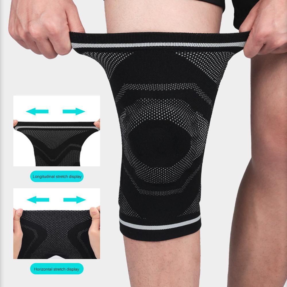 2Pcs Athletic Knee Pads Knee Protector Pressurized Elastic Sport Kneepad Support Fitness Gear Basketball Volleyball Brace