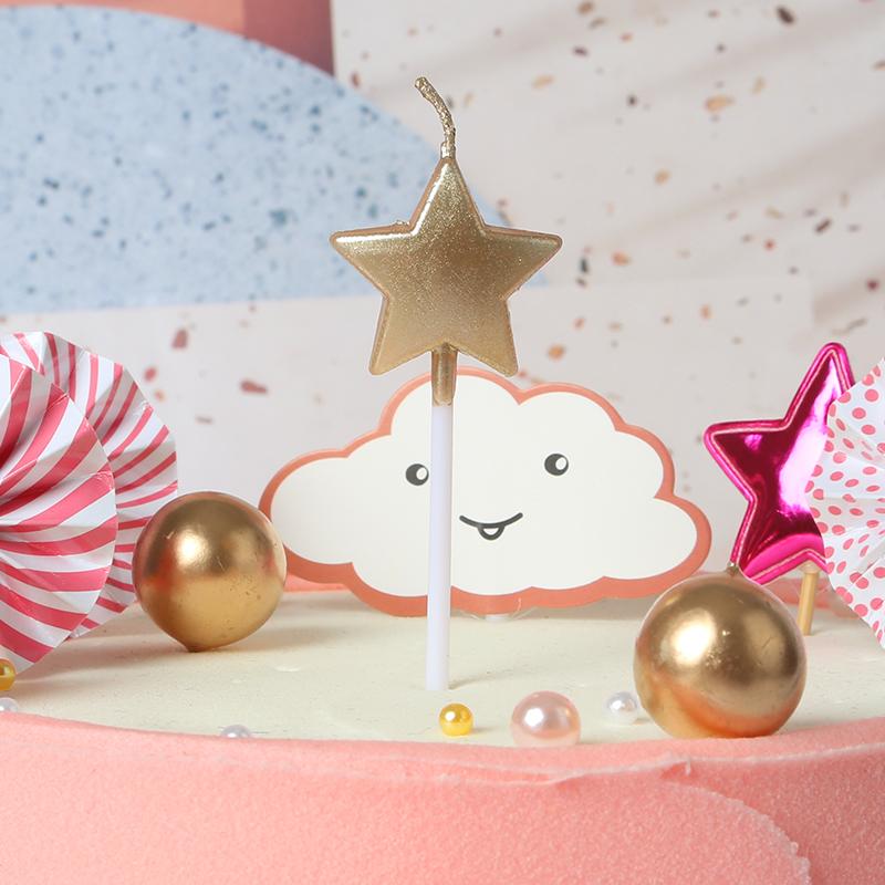 

Романтическое сердце в форме звезды День святого Валентина День рождения Свадебный торт Украшение для вечеринки по случаю дня рождения Сделай сам парафиновая свеча