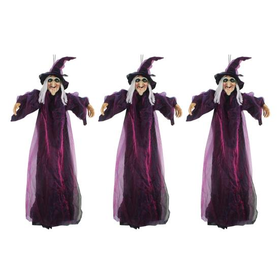 1/2/3/5Pcs Car Pendants Halloween Witch Outdoor Decorations with Lanyard Easy To Hang Ornament Hanging Haunted House Creep Prop