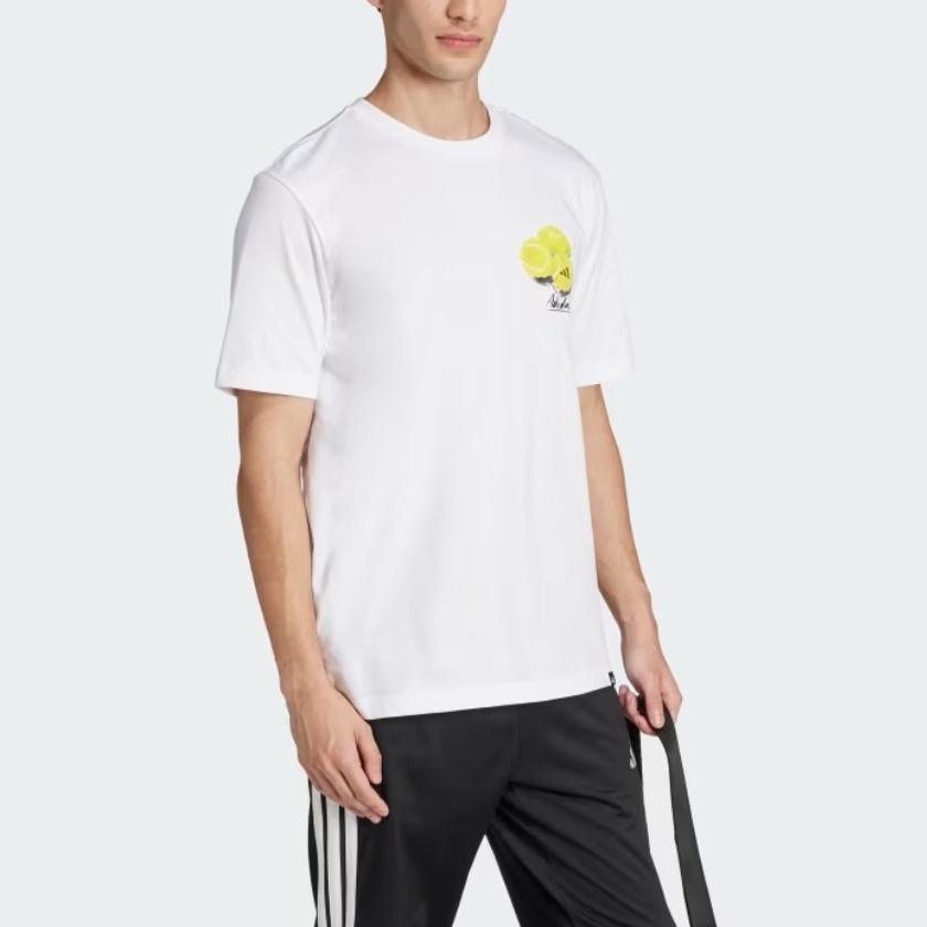 Adidas Sportswear Lounge Still Life Lemons Graphic Comfortable Short Sleeve T-Shirt Men tops White JJ3959