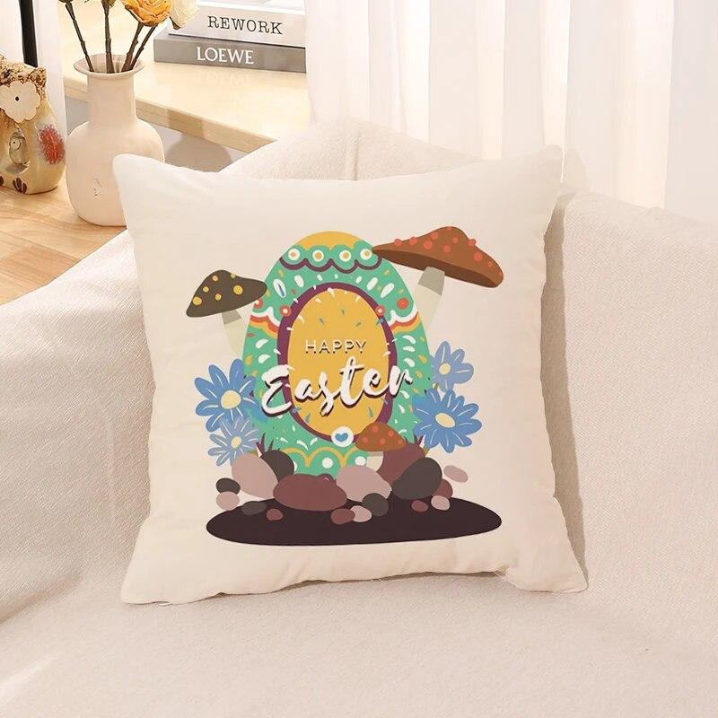 Easter Bunny Pillowcase Cushion Home Decor Office Bed Pillow Car Gift Decoration  Cover