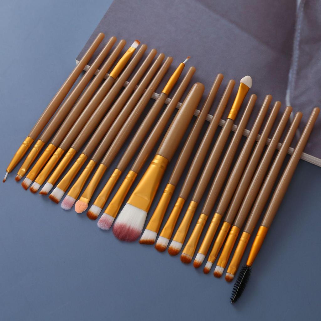 20-Piece Eye Brush Set: Eyeshadow & Foundation Brushes with 22 Colors
