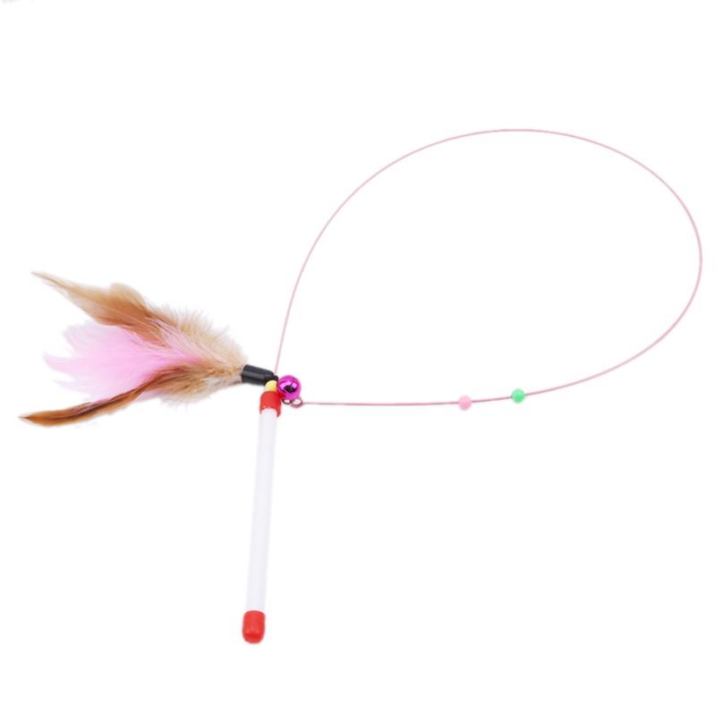 Pet Supplies Cat Toys Cute Design Plastic Wire Feather Pre-stick Cat Toy Interactive