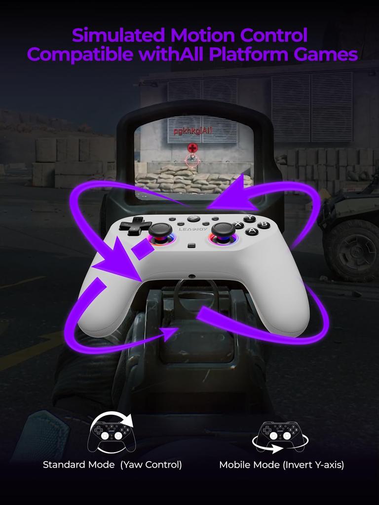 Leadjoy Saber Plus Game 1000Hz Polling TMR RGB 10 Microswitch 4 Custom Compatible with 1 White Controller, 2.4G/Bluetooth/Wired, Rate, Lighting,