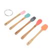 5Pcs Baking Tool Set Brush Spatula Cutter Spoon Scraper Nontoxic Durable Waterproof Bamboo Handle Kitchen Tool Set