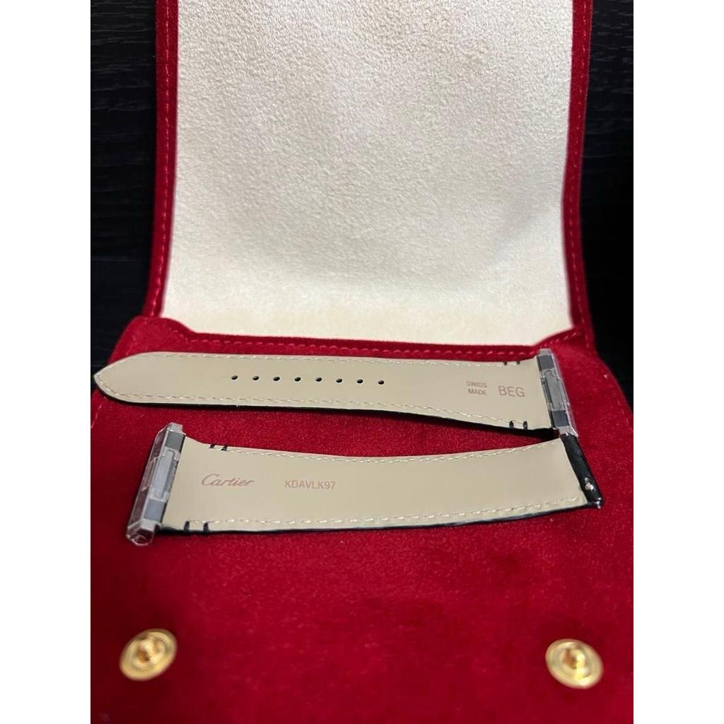 Used Cartier CARTIER Santos 100 XL Croco Band Unused Genuine Leather Belt Strap D Buckle 24MM