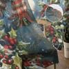 Weihnachten Schneemann Pflanze Rote Frucht Vogel Vorhänge für Wohnzimmer Schlafzimmer Heimdekoration Fenster Voile Tüll Vorhang Drapes