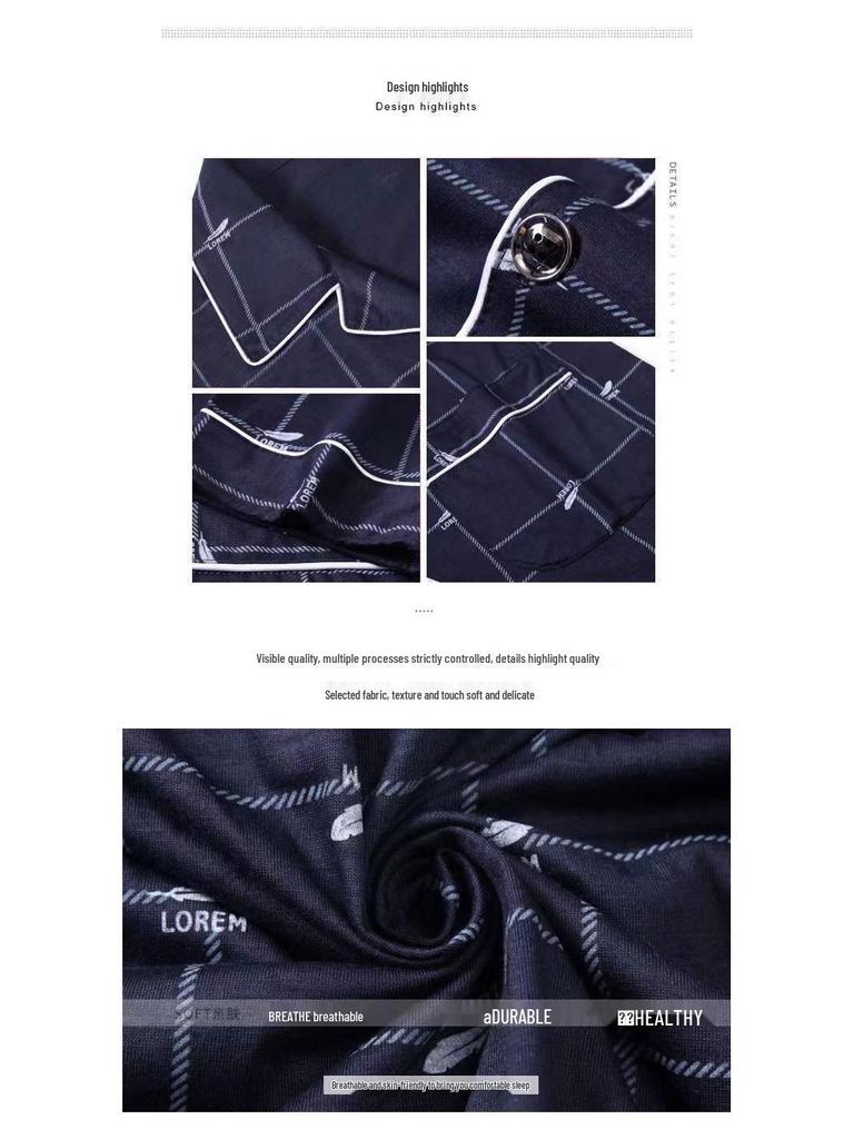 Men's Cotton Long Sleeve Pajamas - Spring To Winter, Plus Size, Stylish Youth Homewear