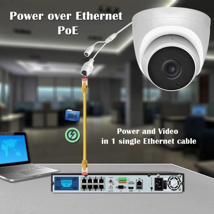 Caméra de sécurité - WiTi - IP69050 - 5MP HD - Vision nocturne - Métal - Intérieur/extérieur