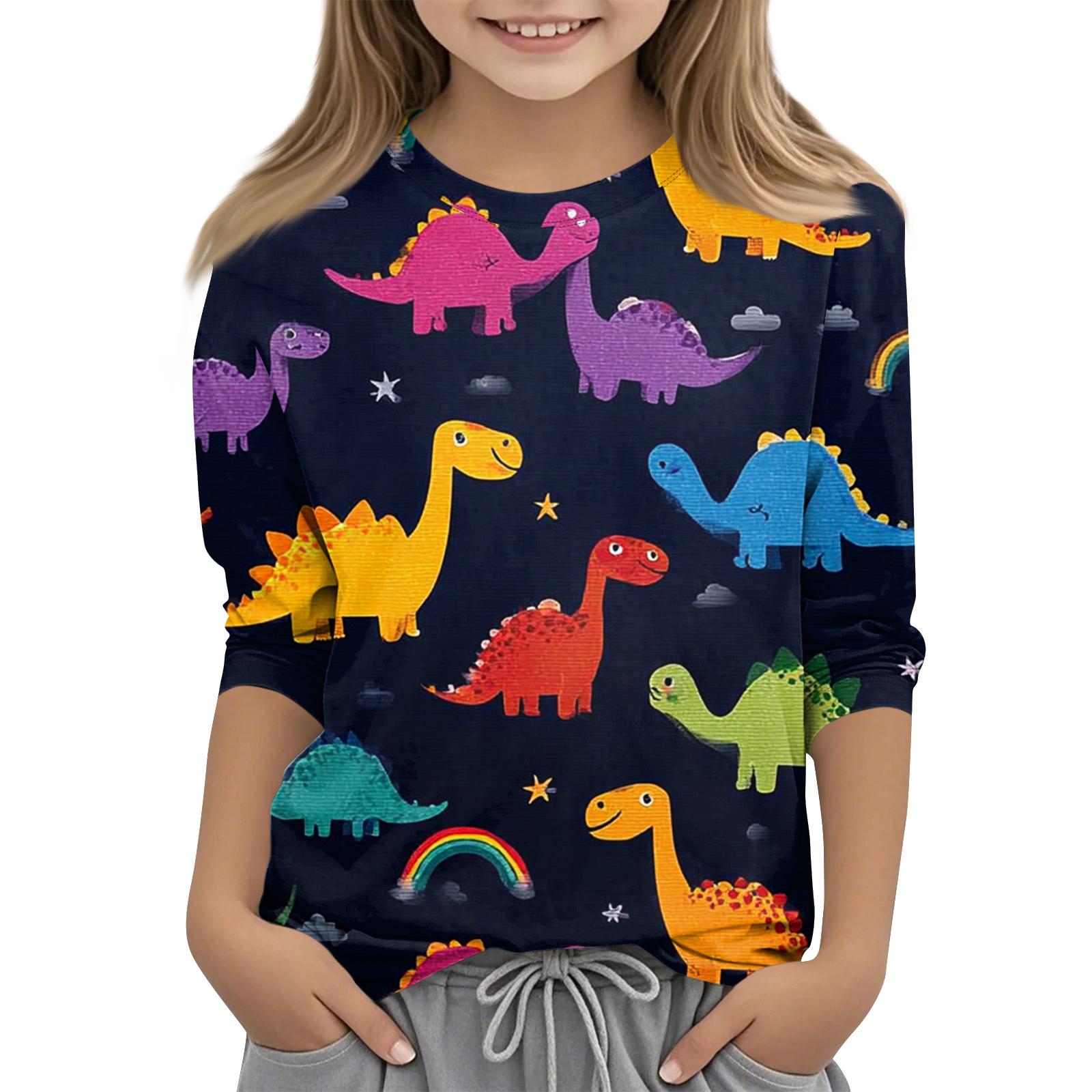 

Children s Printed Round Neck Seven Quarter Sleeve Casual T-shirt 160