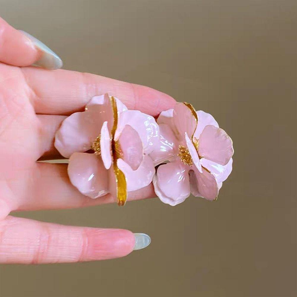 Exaggerated Red Flower Earrings Vintage Statement Earrings Party Holiday Jewelry  for Women & Girls