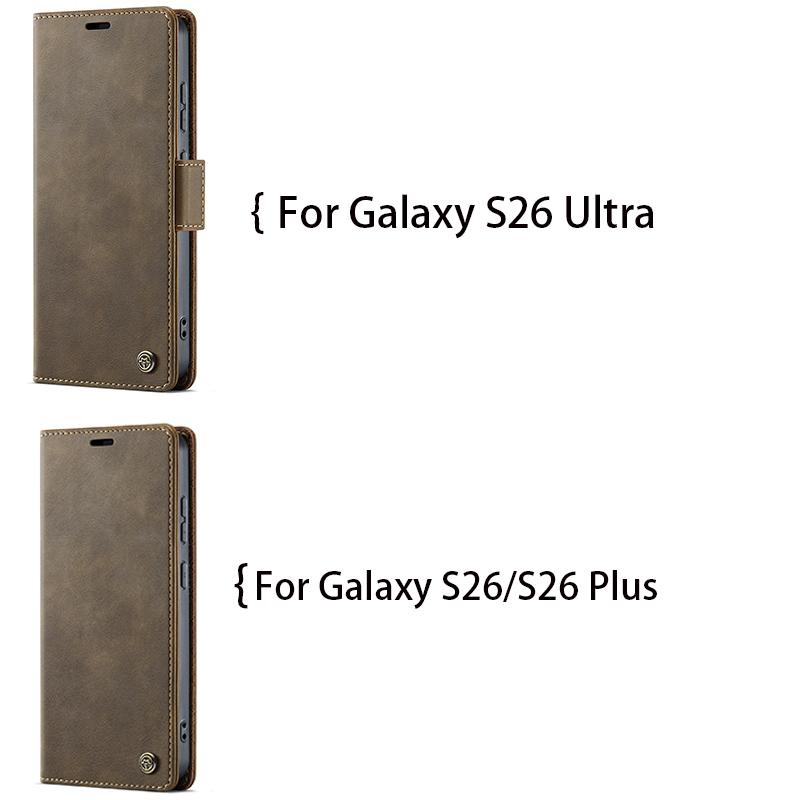 CaseMe Retro Magnetic PU Leather Wallet Phone Case For Samsung Galaxy S26/S26 Plus/S26 Ultra Shockproof Card Holder Pocket Cover