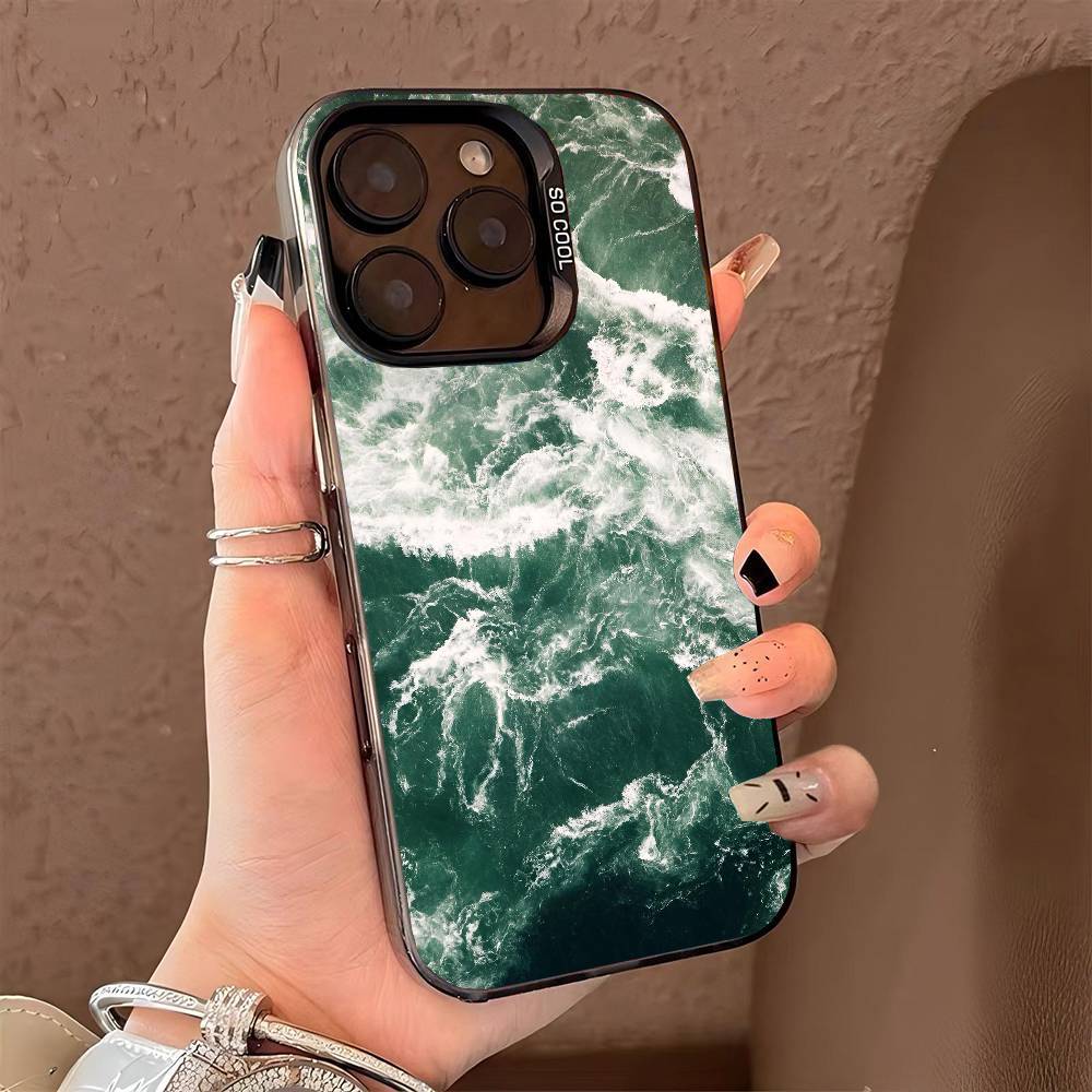 Waves phone case for iPhone 17 17Air 16 15 14 13 12 11 Pro Max Plus Colorful Silver