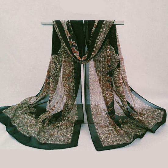 Sciarpa Lunga Morbida in Chiffon Floreale da Donna, Coprispalle Trasparente, Stola, Regalo