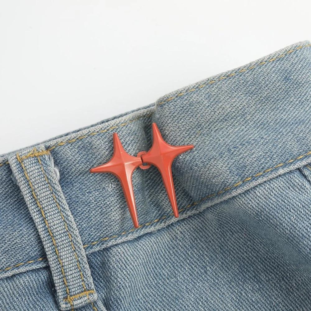 2 Paar Verstellbare Hosenbundschnallen Einziehbare Stiftclips für Jeans Hosen Röcke Taillenstraffer Druckknopf-Versteller Hosen