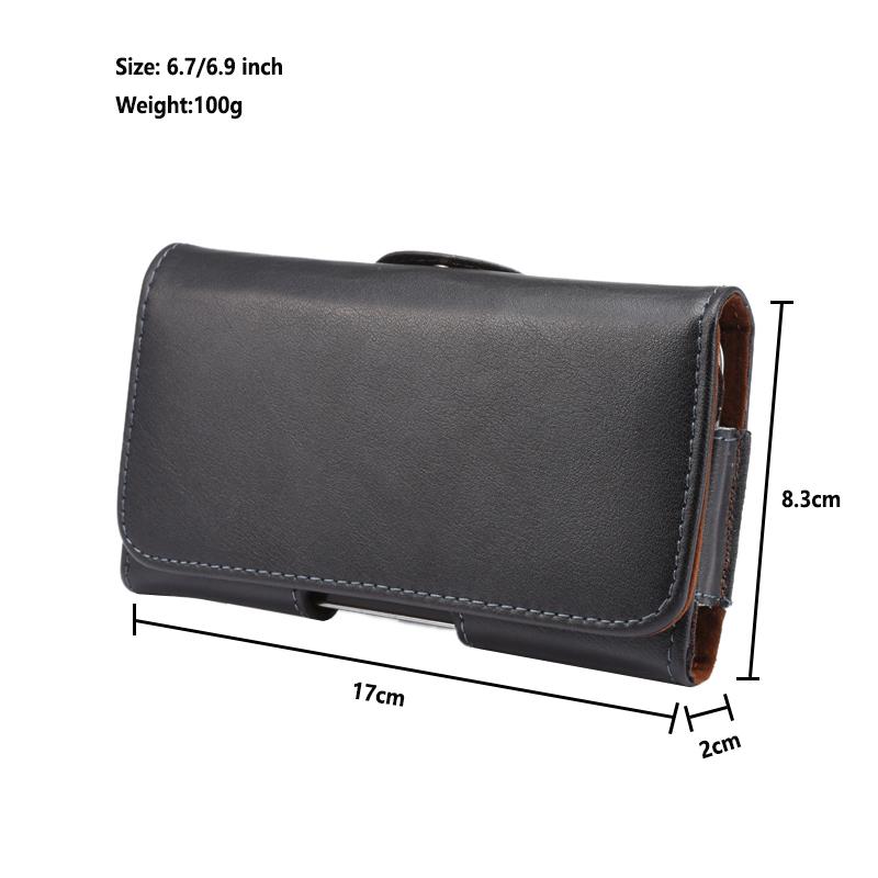 Universal Genuine Leather Belt Holster Case For iphone Samsung Galaxy S25edge S25Ultra S24FE A56 A36 A26 iphone Xiaomi Waist Bag