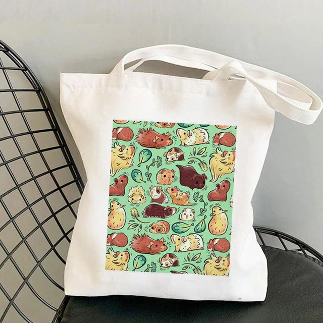 

2021 Shopper Hedgehog Yoga Cartoons Printed Tote Bag жінки Harajuku shopper сумочка дівчина Сумка для покупок на плече Жіноча полотняна сумка 29*32cm