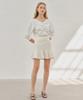 Yeoppe Tweed Shirring Skirt_Ivory