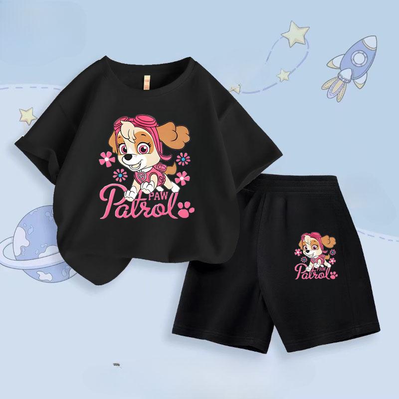 Paw Patrol Summer New Children's Short Sleeve Clothing Set, Two-Piece Shorts Set, Breathable Casual Outfit