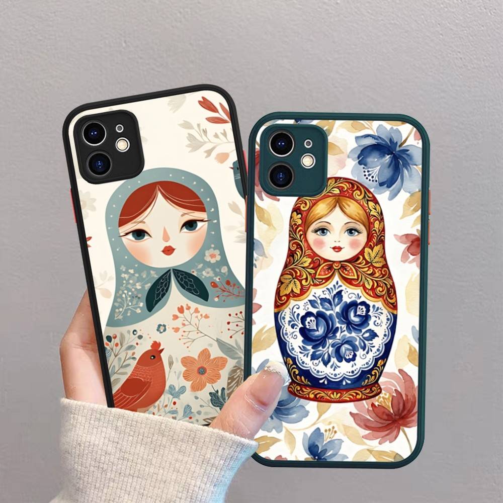 Classic Matryoshka Doll Phone Case For IPhone 16 15 14 11 12 13 Pro Max Plus 12 XS Max Back Cover Matte Case