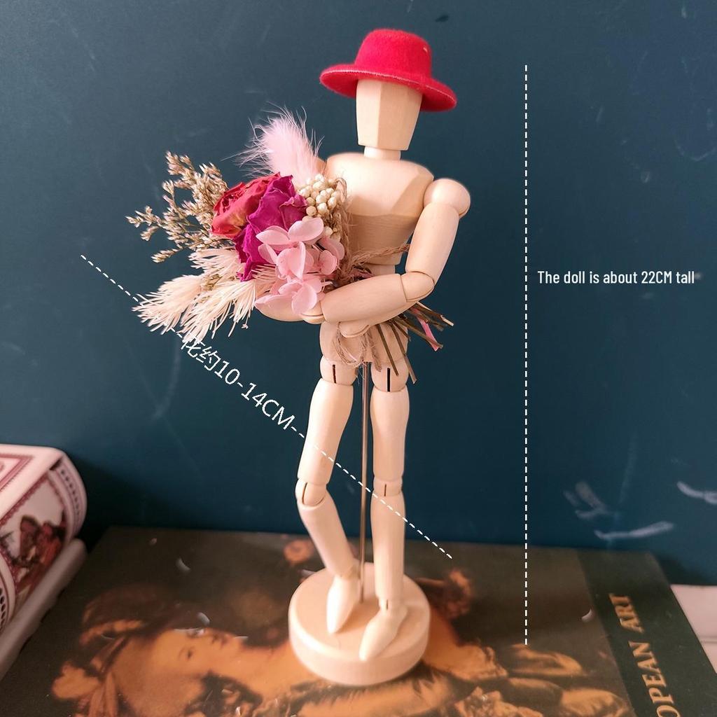 Jointed Wooden Puppet Doll: Handcrafted Human Body Ornament & Decompression Gadget.