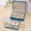 2 Layers Jewellery Box Organiser Small Home Travel PU Leather Earings Rings Jewelry Storage Case Women Portable Removal Tray