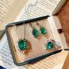 Italian Retro Court Style Two-Color Gold Paraiba Set, High-End Colorful Treasure Pendant, Earring Ring, Women