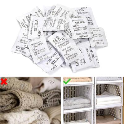 50Pcs 1/2/3/5G Silica Gel Desiccant Packs Electronics Jewelry Cameras Clothes Book Precision Instruments Moisture Absorbers Anti-Humidity Silicone