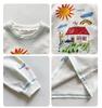 Nausicaa Spring 2025 Kids' Hand-Painted Korean-Style Cotton T-Shirt - Cute Long Sleeve for Boys & Girls